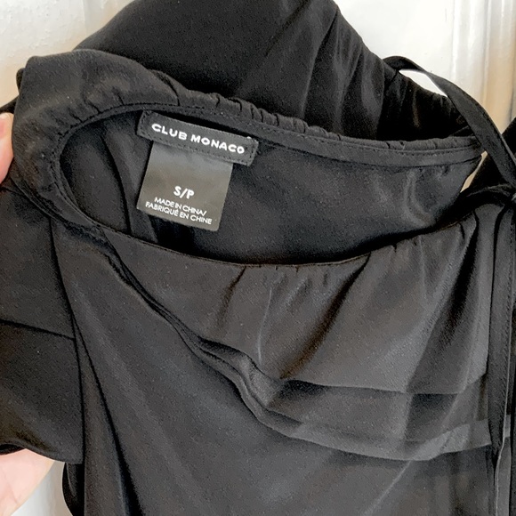 Club Monaco Tiered Ruffled Scoop Neck with Open Back String Tie Closure - Size S - Picture 4 of 8